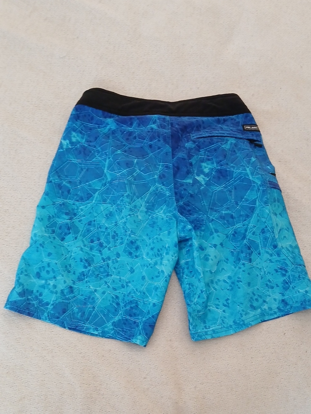 Pelagic Youth 25 Blue Aqua Hex-Pattern Swim Board Shorts